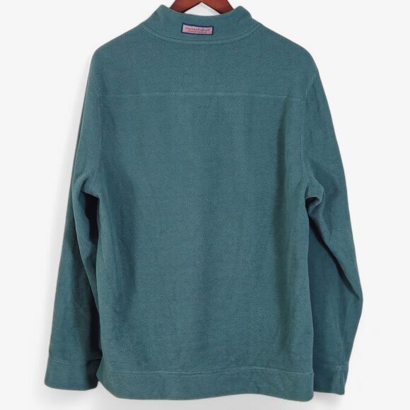 Vineyard Vines Men Fleece Harbor Shep Shirt Large Green Cozy Pullover Sweater L - Picture 2 of 8